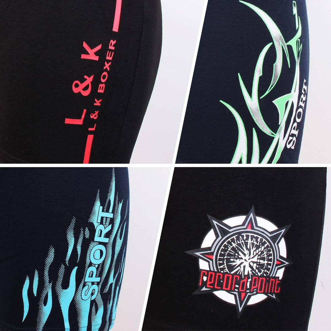 L&K 10er Pack Herren Boxershorts Men Retroshorts mit tollem Muster Baumwolle 1102 M 1102-10er Pack,