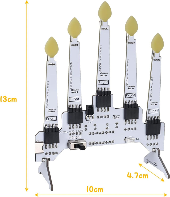 Löten Übungskit,Weihnachtskerzen Lichter 5 Kerzen Löt-Lernkit mit 10 Beleuchtungsmodi,Fernbedienung,