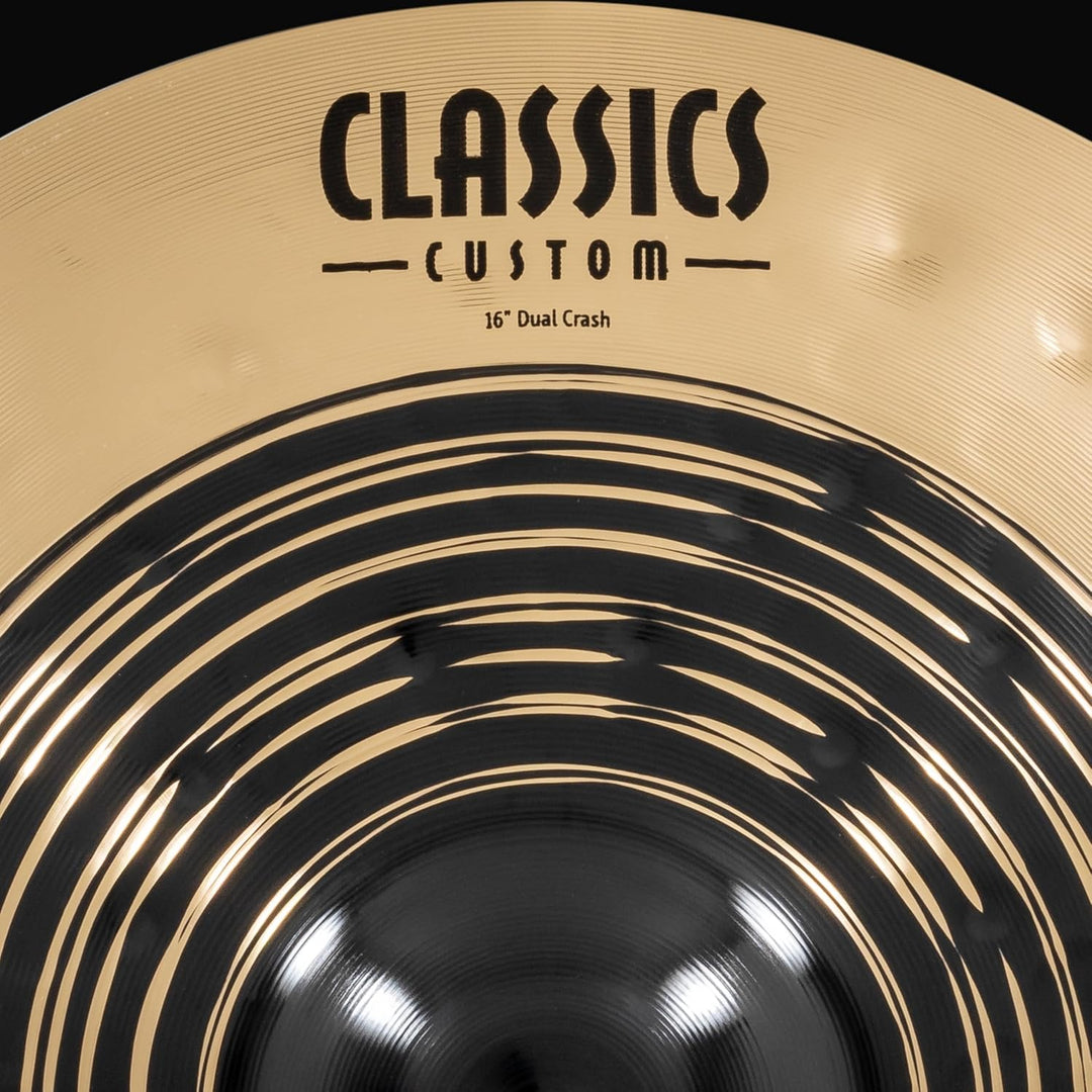 Meinl Classics Custom Dual 16 Zoll Crash (Video) Schlagzeug Becken (40,64cm) B12 Bronze, Dunkles und