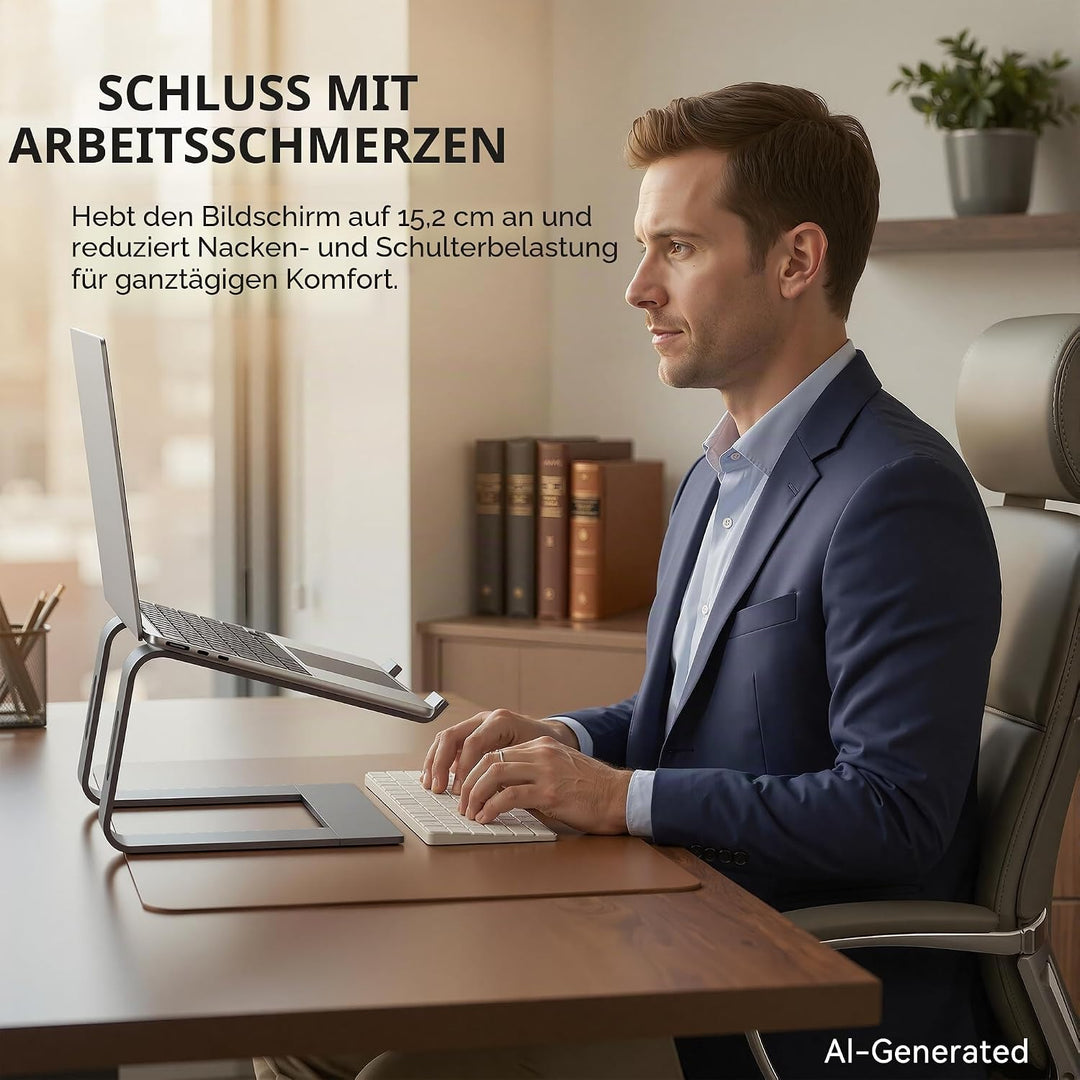 SOUNDANCE Laptop-Ständer, Aluminium-Computer-Erhöhung, ergonomischer Laptop-Ständer für den Schreibt