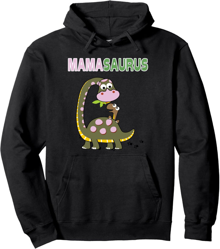 Mamasaurus Mom and Little Dinosaur Pullover Hoodie