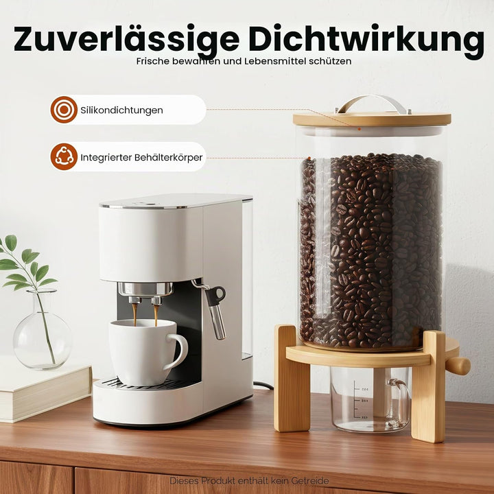 Getreidebehälter - 7.5L Müslispender Getreidespender Reisspender mit Messbecher - Lebensmittelspende