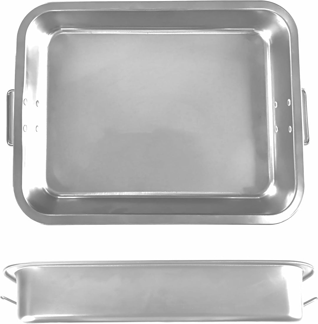 16" Premium Edelstahl-Bratform-Set mit Back- & V-förmigen Rosten – Robust, Gesund & Spülmaschinengee