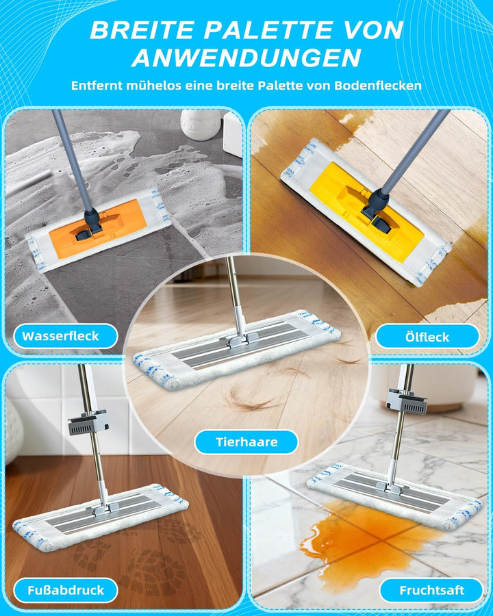 4 Bodenwischer Bezug 45 * 14cm, Microfaser Putztuch Für Wischmop Reinigung, Wischlappen Boden Microf