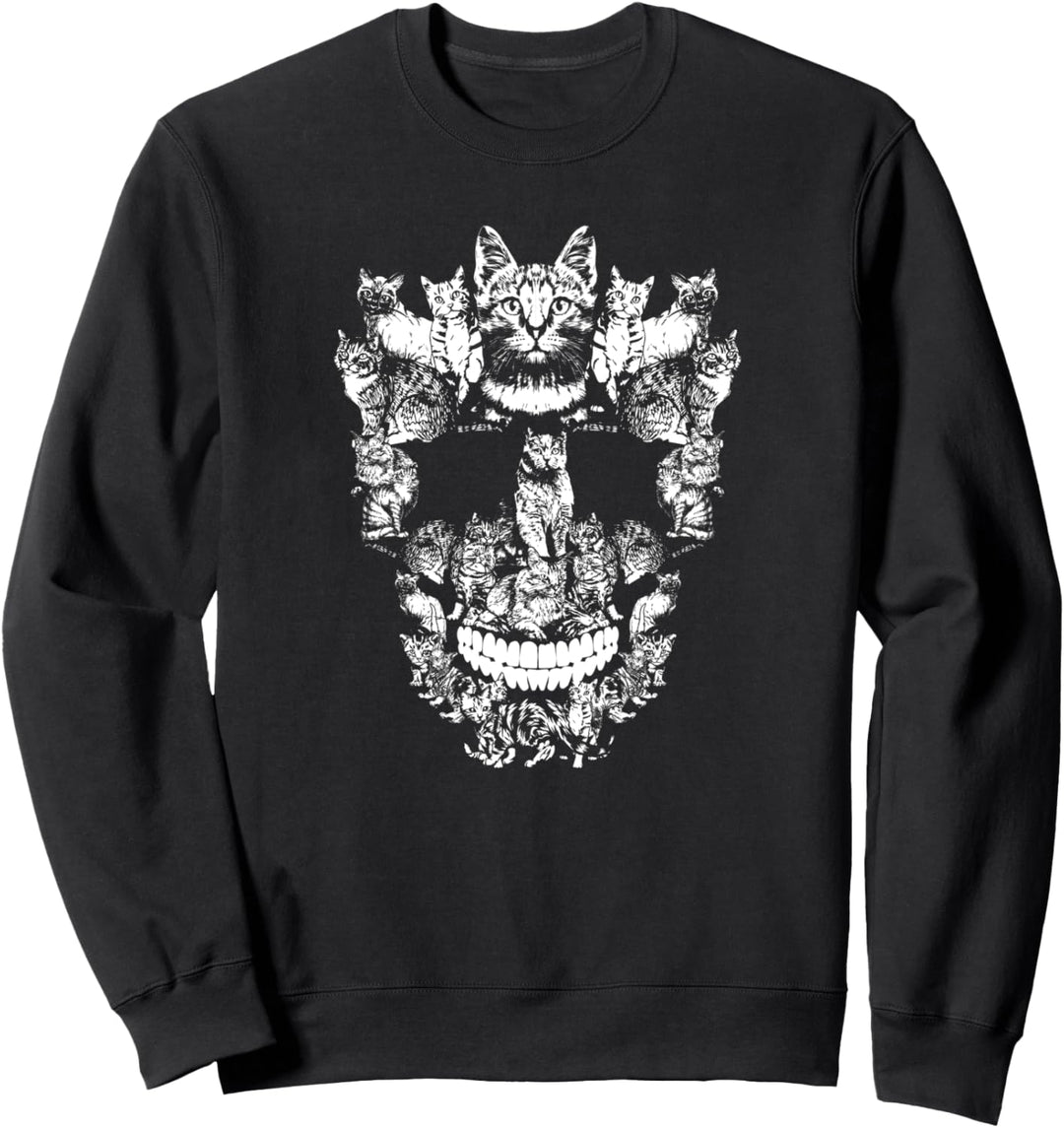 Katze Hauskatze Haustier Mietzekatze - Totenkopf Sweatshirt