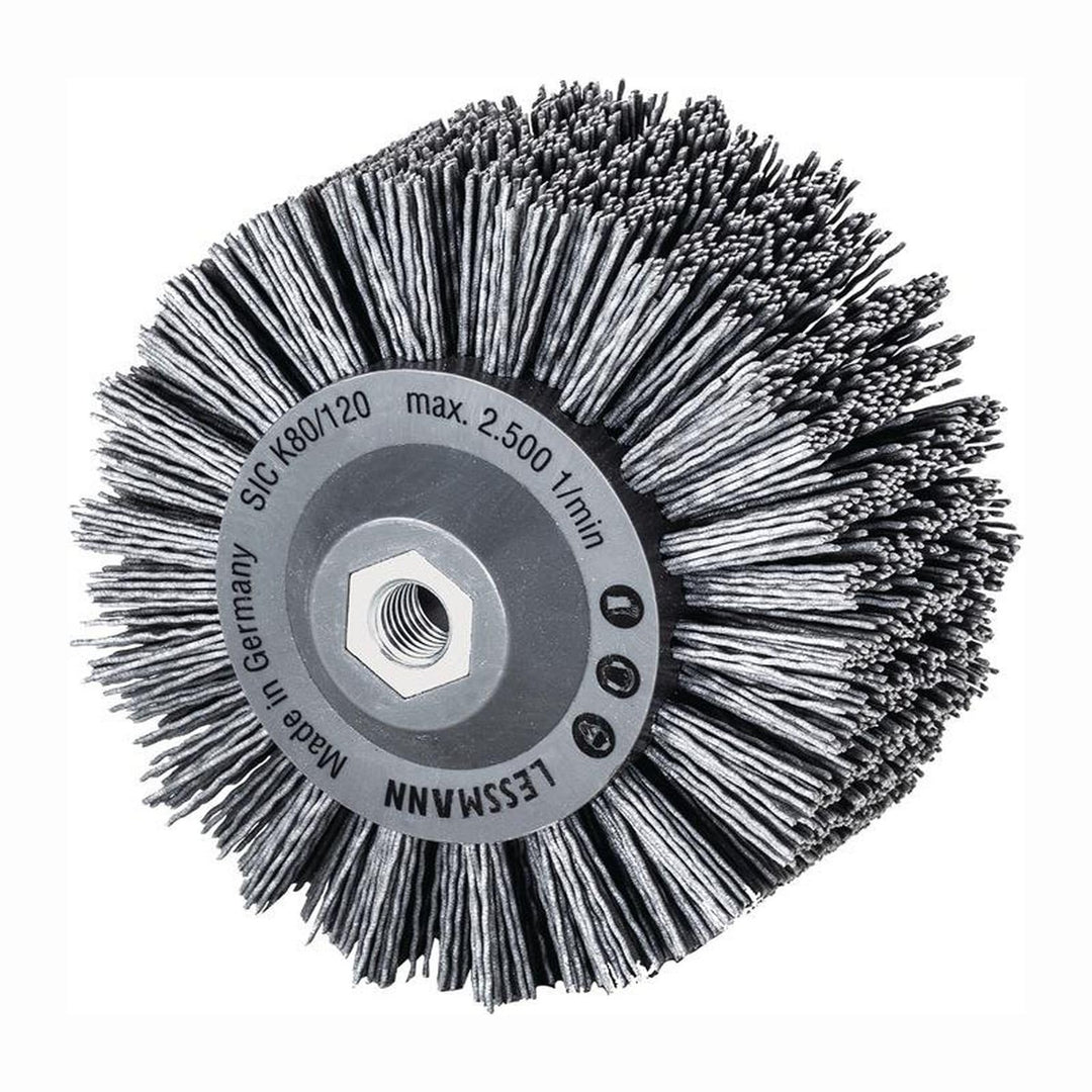 Lessmann Rundbürste gestanzt, grau ø 140 mm (18x 7 Reihen, Aufnahme: M14, Fadenstärke 1,2 mm Schleif