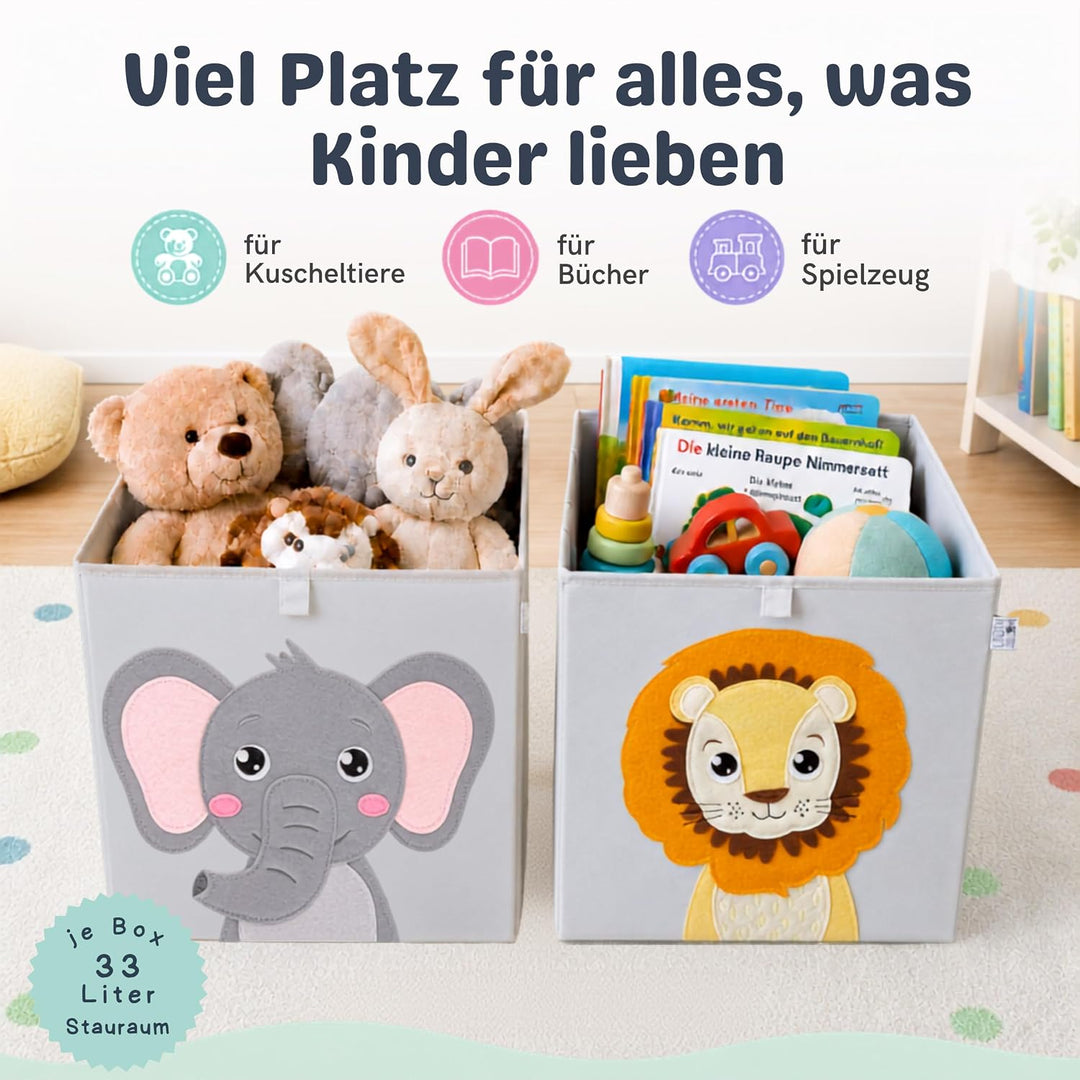 Aufbewahrungsbox Kinder für Kallax Regal I Einsatz Kinderregal I Faltbox 33x33x33 Kinderzimmer I Box