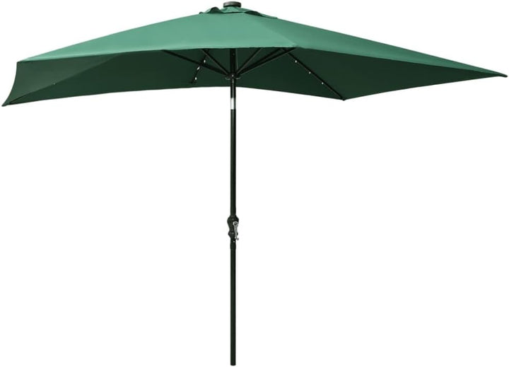 vidaXL Sonnenschirm mit LEDs Stahl-Mast Gartenschirm Marktschirm Strandschirm Schirm Sonnenschutz Ku