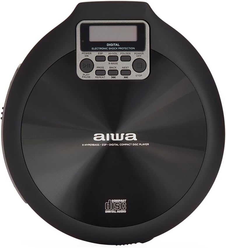 AIWA PCD-810BK CD-Player in Grau und Schwarz Single, Single