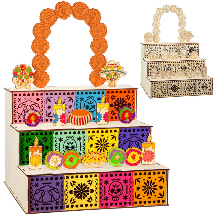 Dia De Los Muertos Dekoration Dia De Los Muertos Ofrenda Altar Kit Holz Tag der Toten Schattenbox Er
