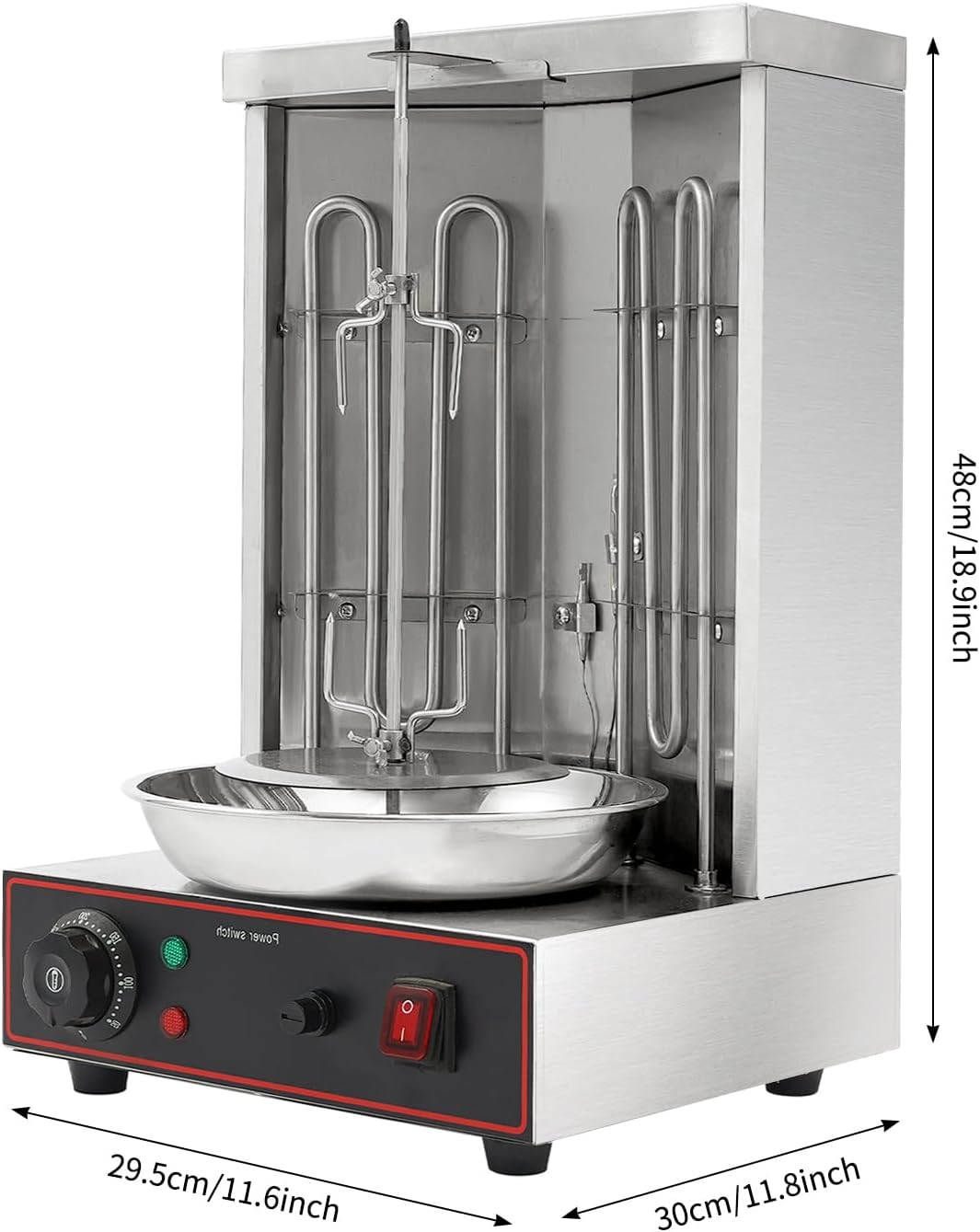 3000W Dönergrill,Vertikalgrill aus Edelstahl,Elektrischer Shawarma-Grill mit Temperatureinstellschal