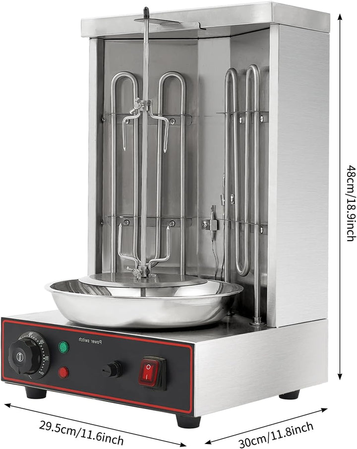 3000W Dönergrill Kebab Machine, Vertical Gyrosgrill Einstellbare Feuerkraft 360° drehen Schaschlikgr