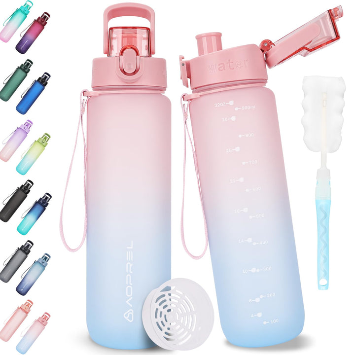 AOPREL Trinkflasche 1l, Wasserflasche BPA-Frei aus Tritan, Sport Trinkflasche Kohlensäure geeignet,