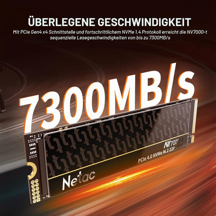Netac NV7000-t 1TB M.2 NVMe Gen 4, Interne SSD 7300 MB/s Lesen, PCIe 4.0 X4, Internes Solid State La