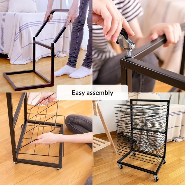 ODOXIA Bilder Trockengestell KLEIN für Klassenzimmer | KOMPAKTES, funktionales & mobiles Bildertrock