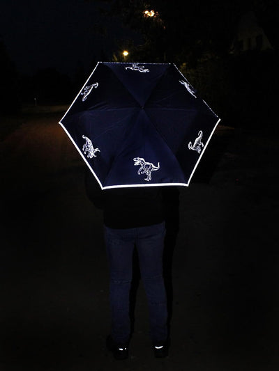 Knirps 4Kids Kinder-Taschenschirm reflective mit Reflexborte und reflektierenden Dinos - Big reflekt