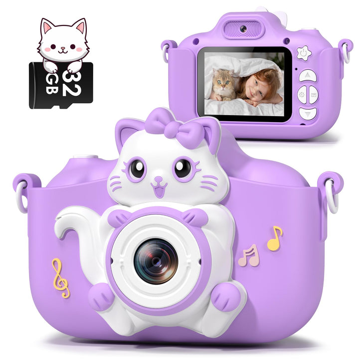 Kinderkamera, Gofunly Kinder Kamera 1080P 2,0-Zoll-Bildschirm Selfie Digitalkamera mit 32GB-Karte fü