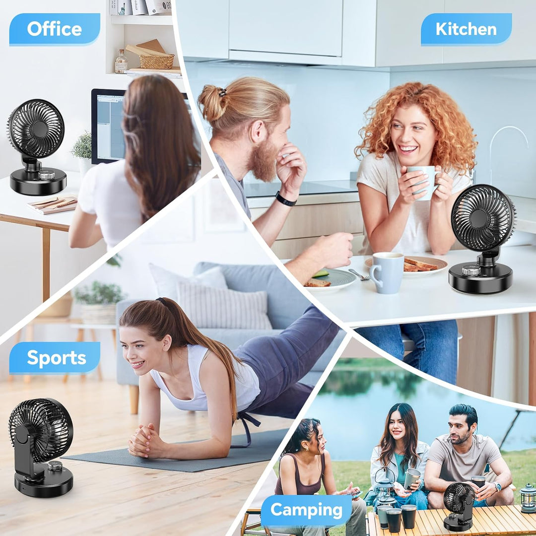 ITJMRJP Tischventilator USB Ventilator Leise 6000mAh Akku Ventilator Kleiner Mini Ventilator Klein D