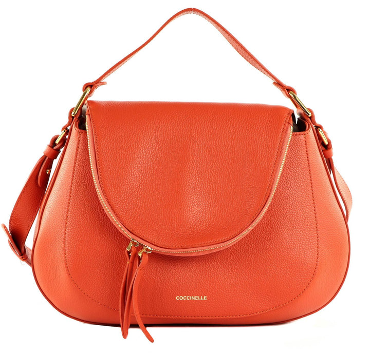 Coccinelle Leder Handtasche Schultertasche Sole Handbag Bottalatino Leather Tangerine Einheitsgrösse