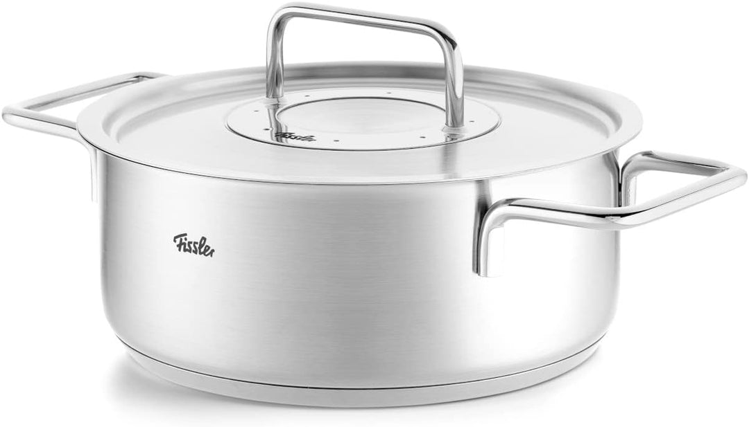 Fissler Pure Collection / Edelstahl-Bratentopf (Ø 20 cm, 2,4L) Töpfe inkl. Metall-Deckel, Innen-Skal