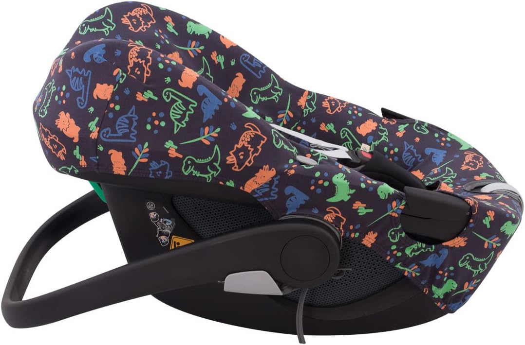 JYOKO KIDS Bezug kompatibel mit Maxi Cosi Pebble 360 Y FamilyFix 360, aus Baumwolle (Happy Dino) Hap