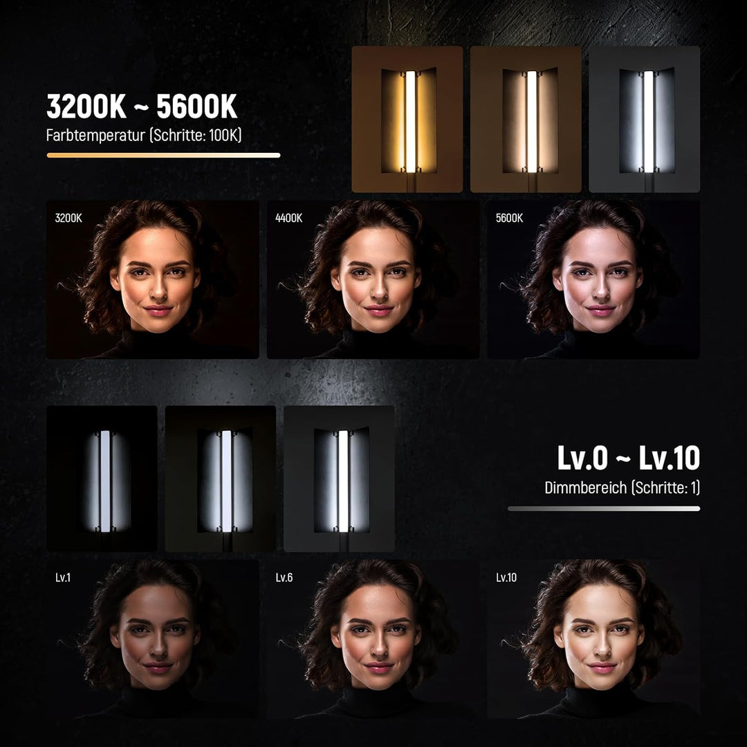 NEEWER CL124 PRO Handheld LED Leuchtstab, zweifarbiger Video Lichtstab mit 2,4G Steuerung, verbesser