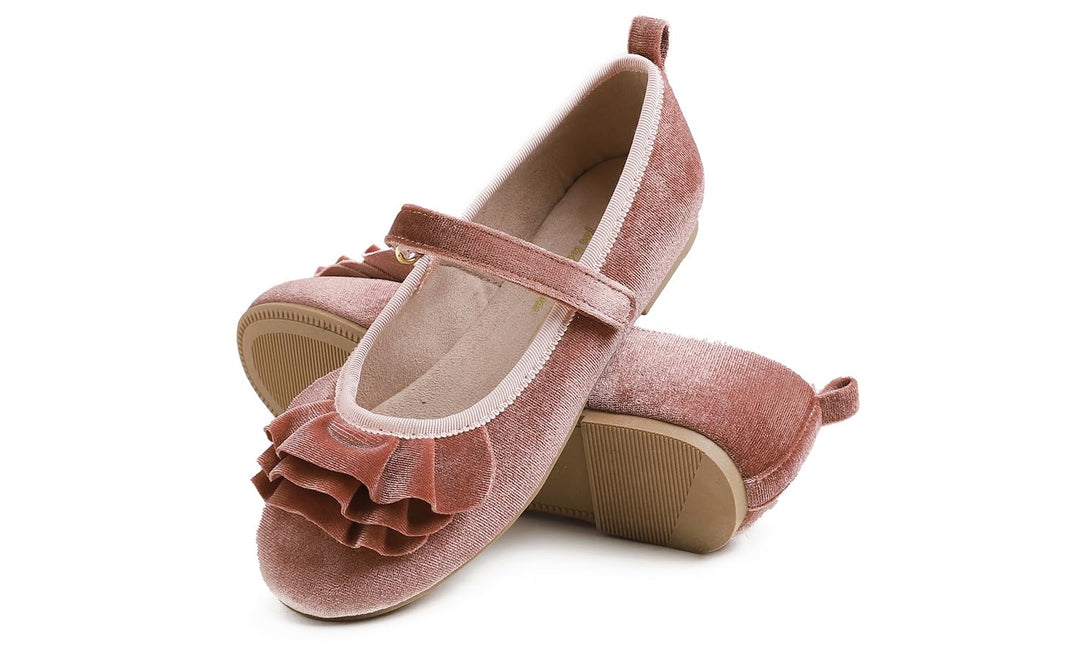 Feversole Girls Cute Dress, Mädchen süsses Kleid Mary Jane Schuhe weiche Party Urlaub Ballerinas 30