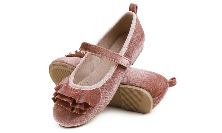 Feversole Girls Cute Dress, Mädchen süsses Kleid Mary Jane Schuhe weiche Party Urlaub Ballerinas 30