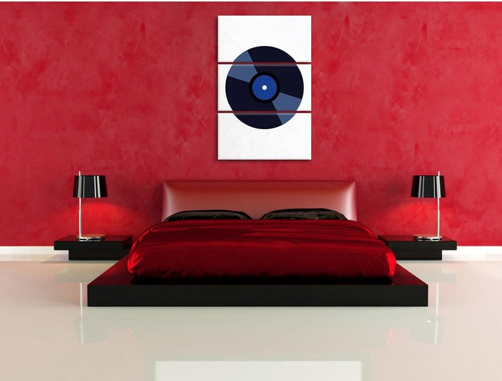 Pixxprint Rock 'n' roll Schallplatte als Leinwandbild/Grösse: 3 Teilig (120x80 cm) cm/Wandbild/Kunst