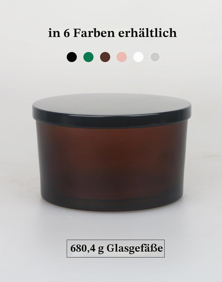 MILIVIXAY 6 x 680 ml Kerzengläser mit Metalldeckel und Kerzenherstellungs-Kits – 3 Docht-Kerzenglas,