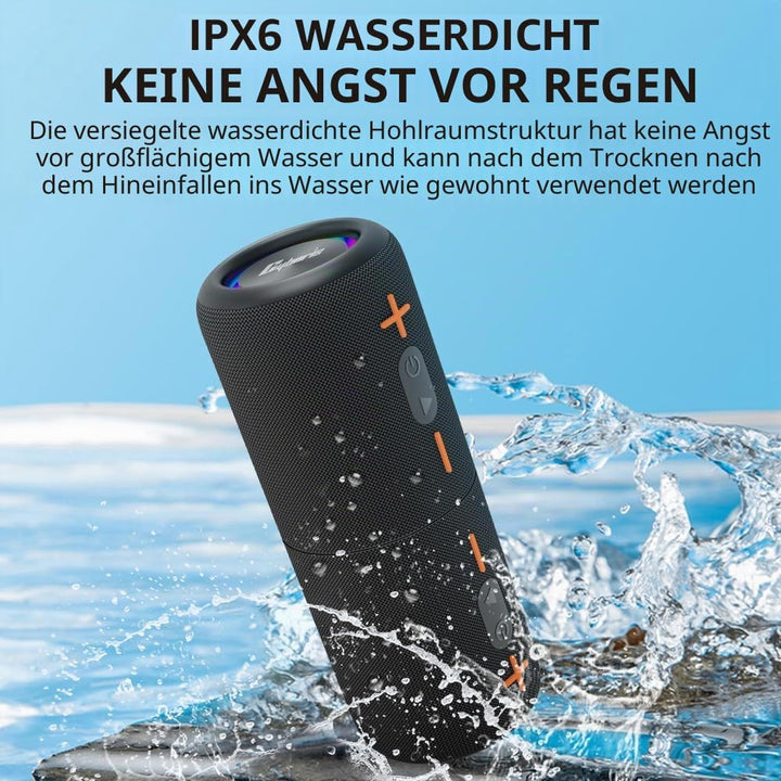 CYBORIS 2 Tragbarer Bluetooth Lautsprecher, Wasserdicht, Split Wireless, 20W Stereo-Sound, 24h Spiel