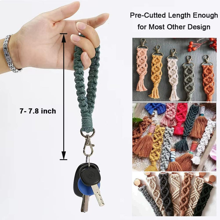 suo long Makramee Kit Makrame Schlüsselanhänger Making Kit Enthält Schlüsselringe Makramee DIY Set S