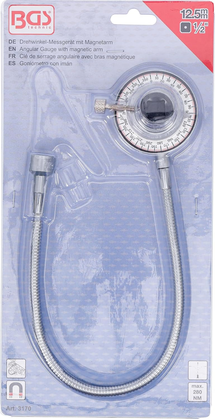 BGS 3170 | Drehwinkel-Messgerät mit Magnetarm | 12,5 mm (1/2") mit Magnetarm 12,5 mm (1/2"), mit Mag