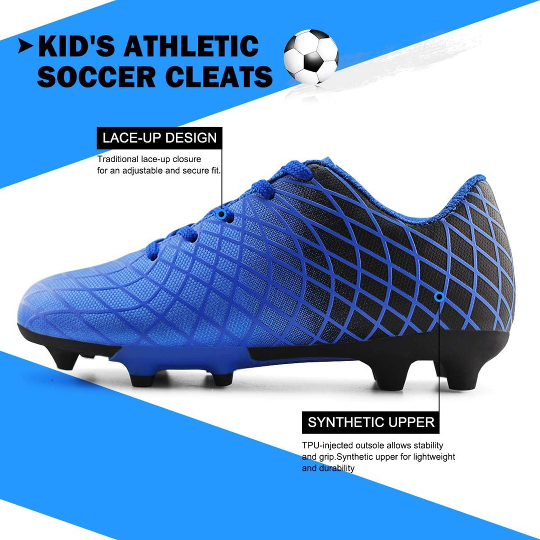 JABASIC Kinder Soccer Boots Jungen Mädchen Sportlich Draussen Fussballschuh 28 EU Blau 1, 28 EU Blau