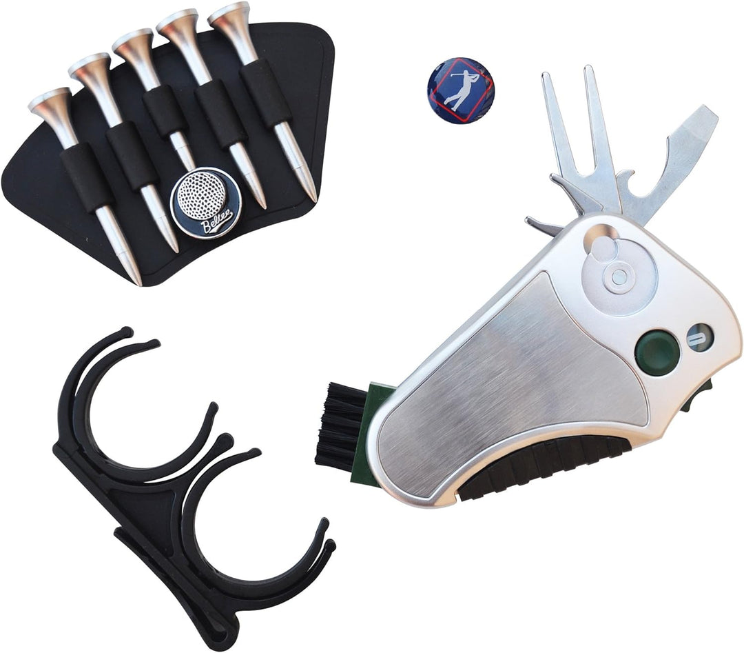 GOLFER 's Best Golf Geschenk Set: Werkzeug Reparatur - Stroke Zähler, Pitchgabel, Klampe Spanner, Cl