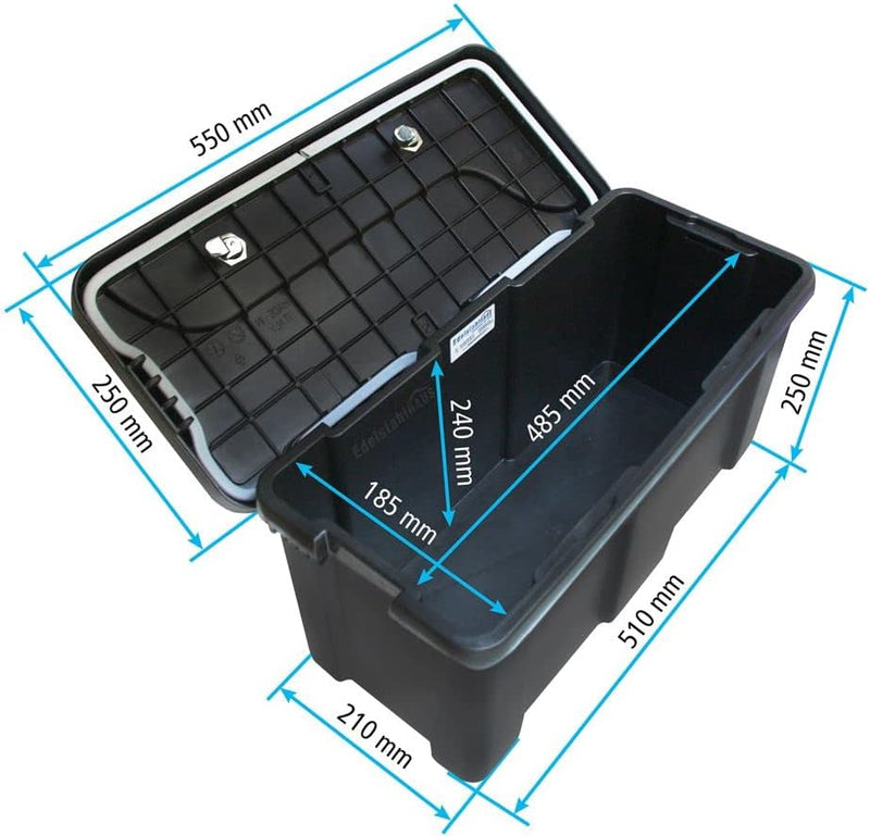 Deichselbox Blackit 2-550x250x295mm Anhängerbox Werkzeugkasten Anhänger Staukiste Werkzeugkiste Box