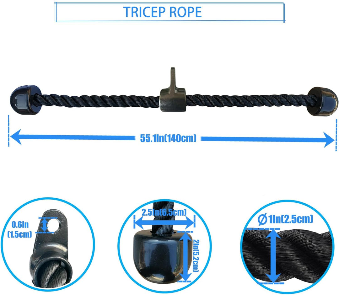 KORIKAHM langes Triceps Seil, Seil Pull Down Befestigung 120/140/160cm, Tricep Pull Down Seil für Ho