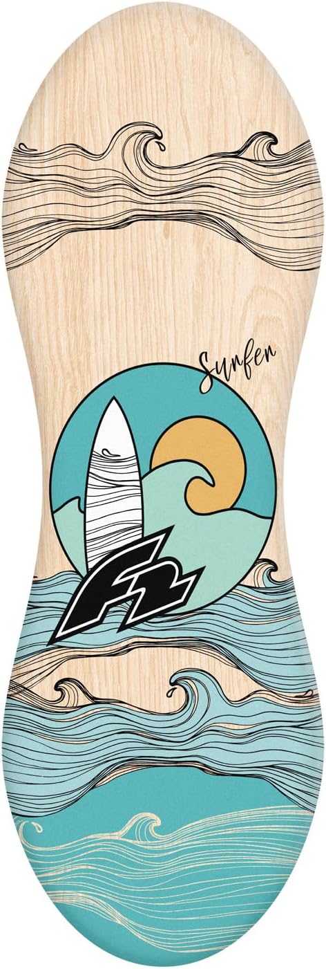 F2 Balance Board Peanut 86 x 32cm mit wählbarem Zubehör 2025/26 Balance Board + Korkrolle und Halbku