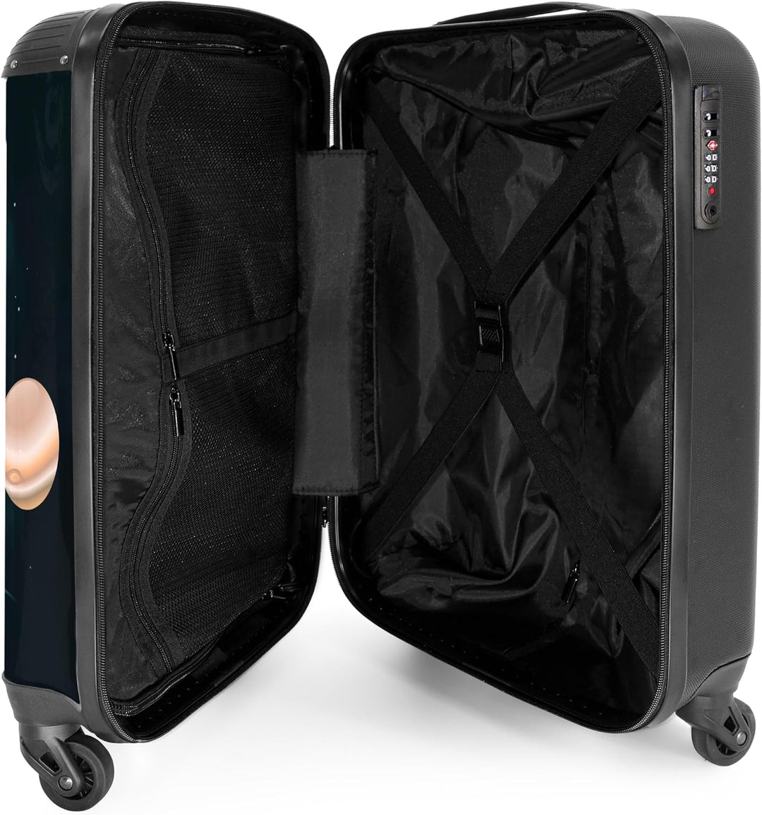 NoBoringSuitcases.com® Kinderkoffer Jungen Personalisiert - Koffer Kinder - Hartschalenkoffer Planet