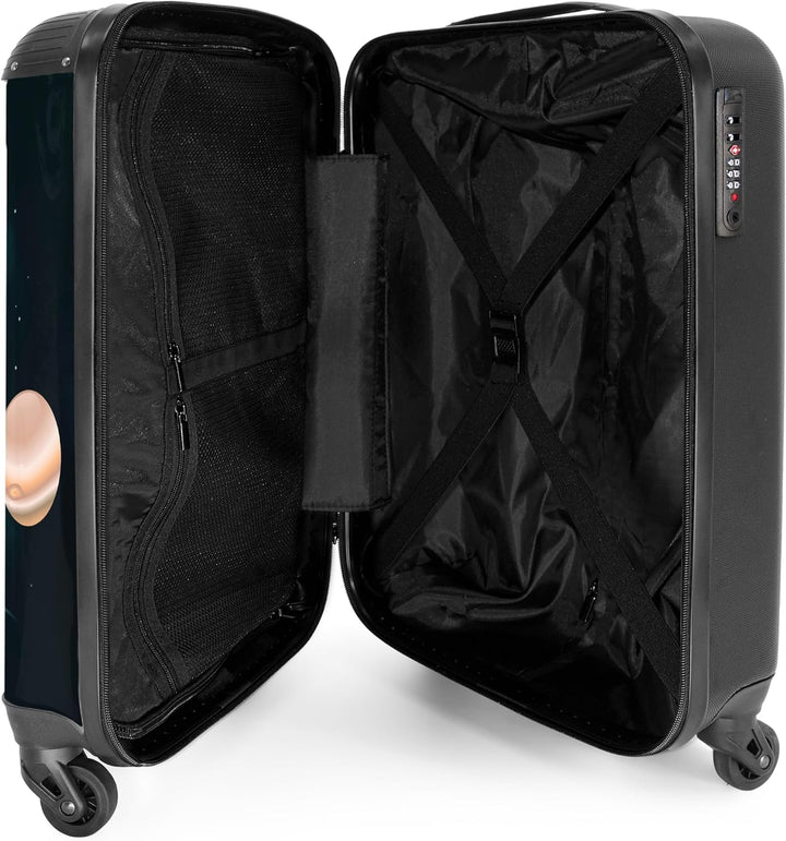 NoBoringSuitcases.com® Kinderkoffer Jungen Personalisiert - Koffer Kinder - Hartschalenkoffer Planet