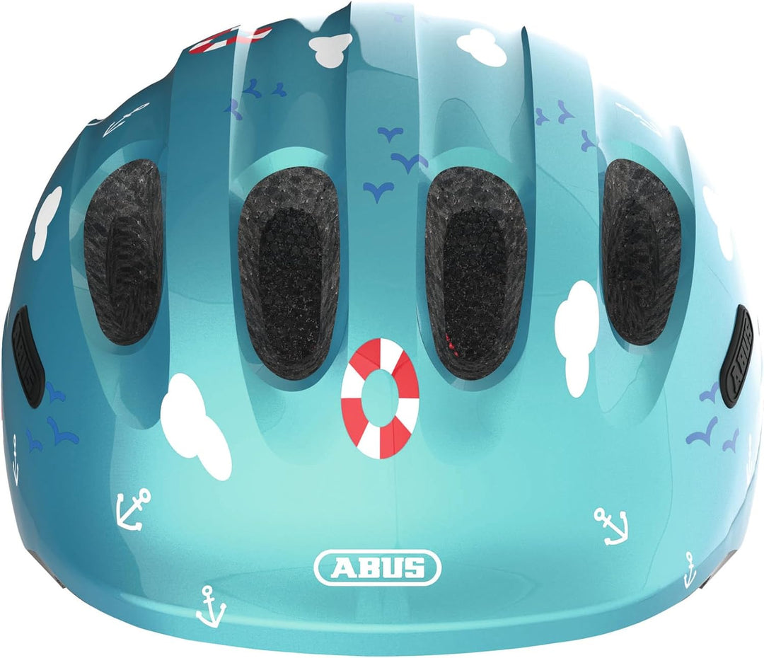 ABUS Kinderhelm Smiley 2.0 - Robuster Fahrradhelm für Mädchen und Jungs S (45-50 cm) turquoise sailo