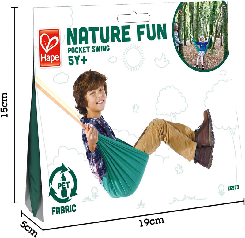 Hape Nature Fun Taschen Schaukel mit Aufbewahrungstasche, bis 100 kg, ab 5 Jahre