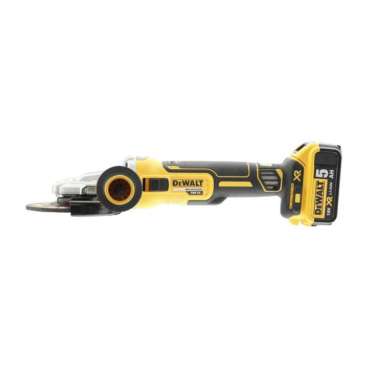 Dewalt 18 Volt 125 mm Akku-Flachkopfwinkelschleifer DCG405FN (800 Watt, bürstenloser Motor, flacher