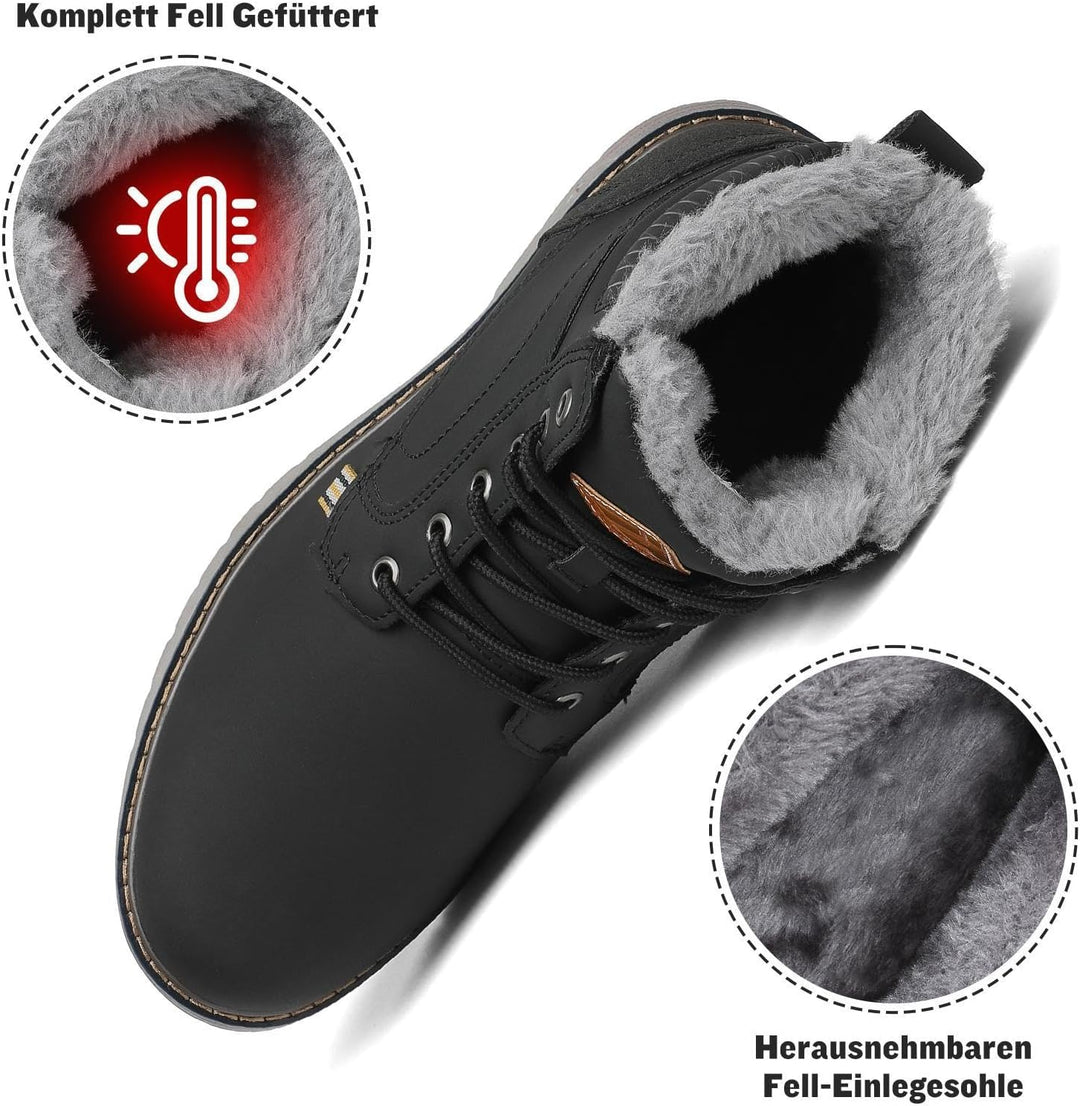 Mishansha Warme Gefüttert Winterschuhe Herren Damen Wasserabweisend Winterstiefel Wanderschuhe Gr.36
