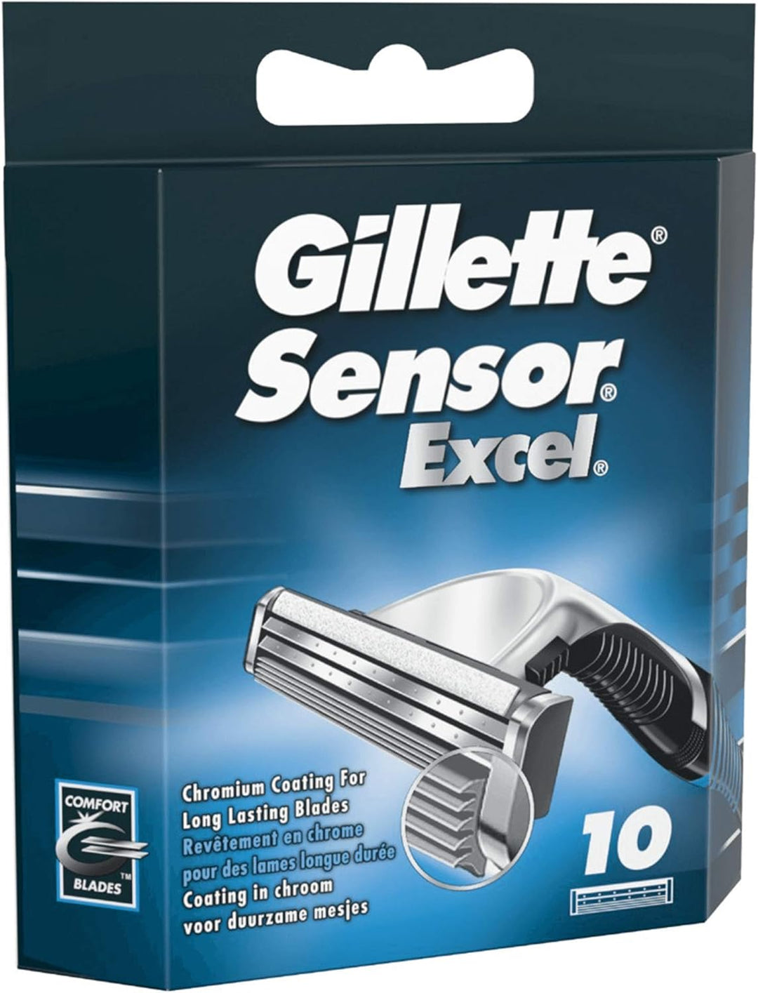 Gillette Sensor Excel Rasierklingen, 10 Ersatzklingen für Nassrasierer Herren mit Doppelklinge (Pack