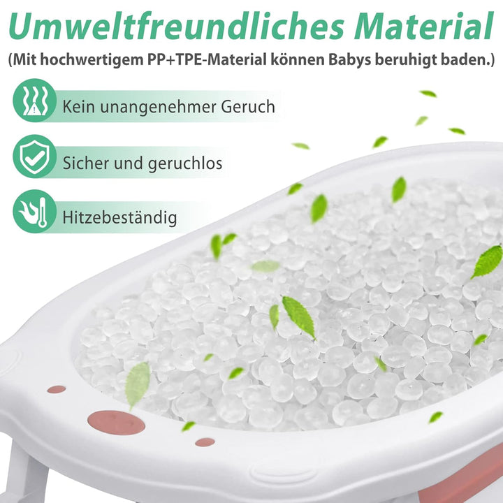 Faltbare Babywanne mit Ablauflöchern Geeignet für Kleinkinder bis 8 Jahre, Hitzebeständige, Rutschfe
