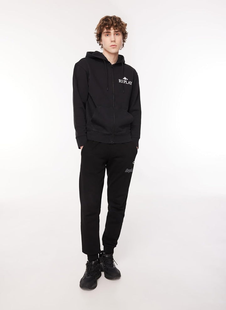 Replay Herren Hoodie mit Reissverschluss M Black 098, M Black 098