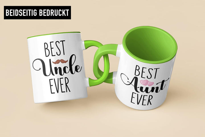 Trendation - Bester Onkel und Beste Tante Geschenk Set Tassen Geschenkidee für Tante und Onkel Gebur