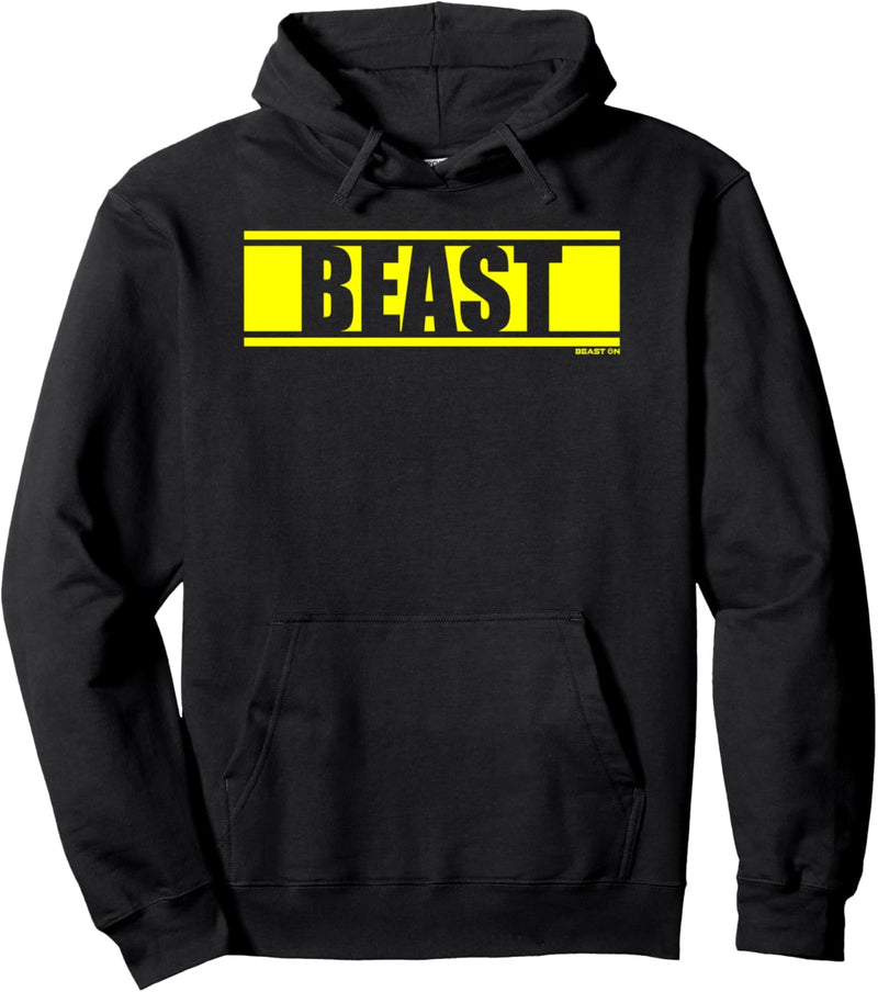 Beast Gym Fitness Workout Gym gelber Druck gelbes Motiv Pullover Hoodie