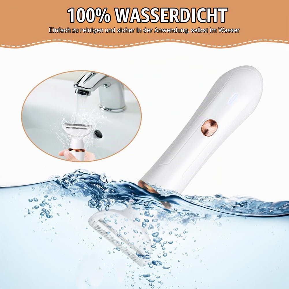 ACWOO Elektrischer Rasierer für Frauen, 4-In-1 Elektrischer Damenrasierer, Schmerzfreier Intimrasier